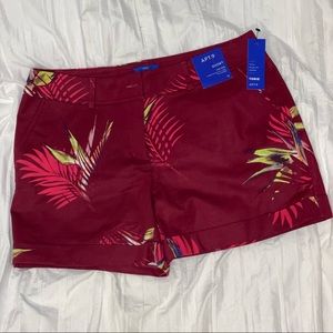 APT.9 burgundy tropical print shorts, NWT, 12, Tori’s